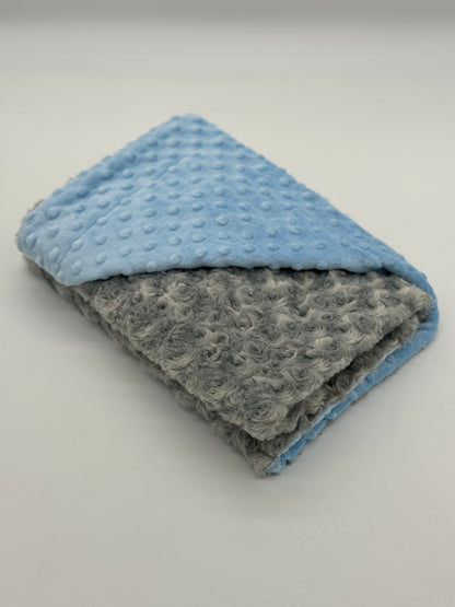 Silver & Light Blue Baby Blanket