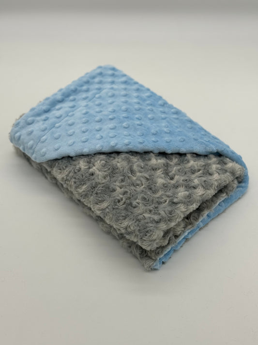 Silver & Light Blue Baby Blanket