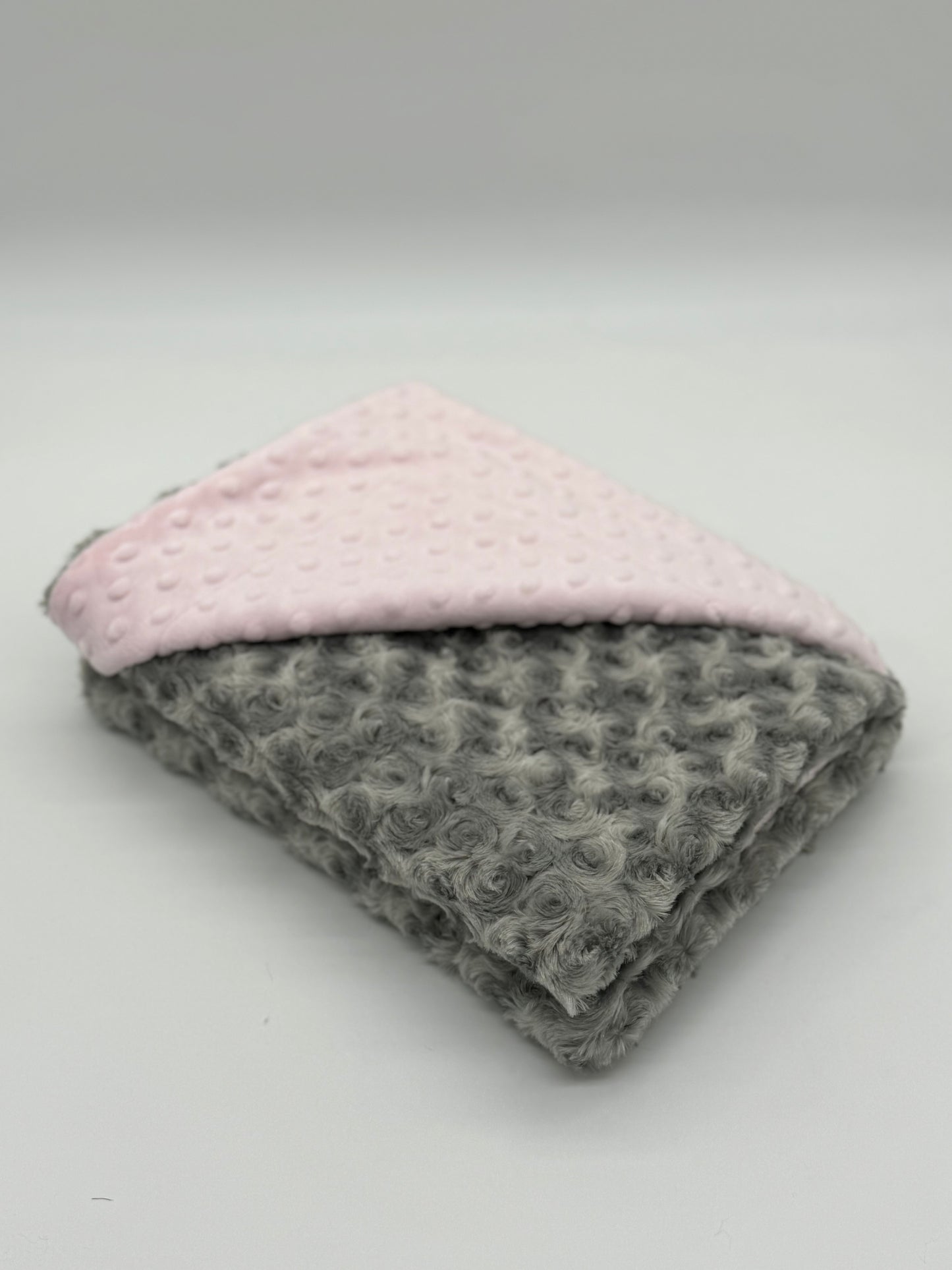 Silver & Light Pink Baby Blanket