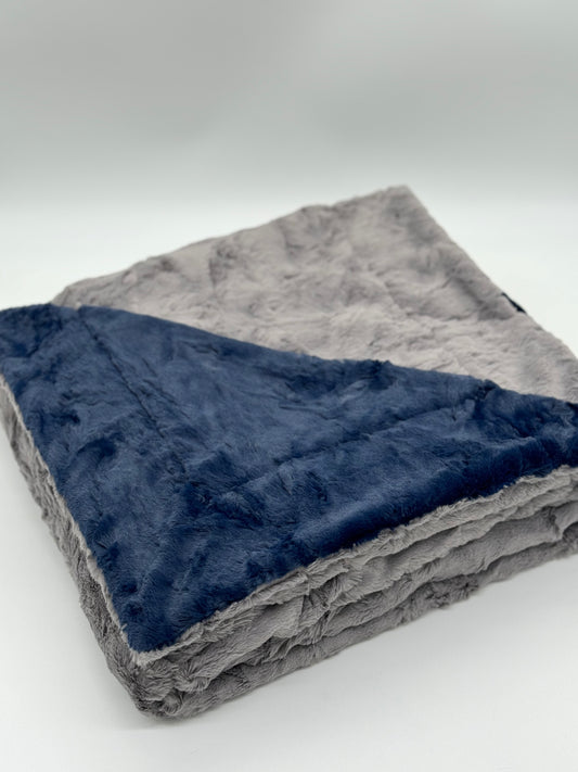 Marble Navy & Graphite Blanket