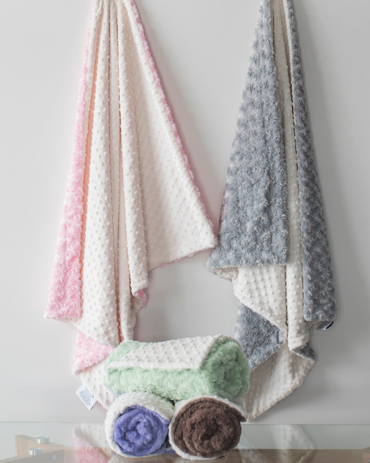 Pink and gray baby blanket outlet