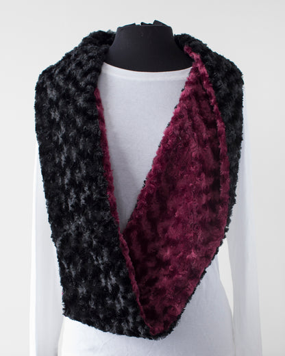 Burgundy & Black Infinity Scarf