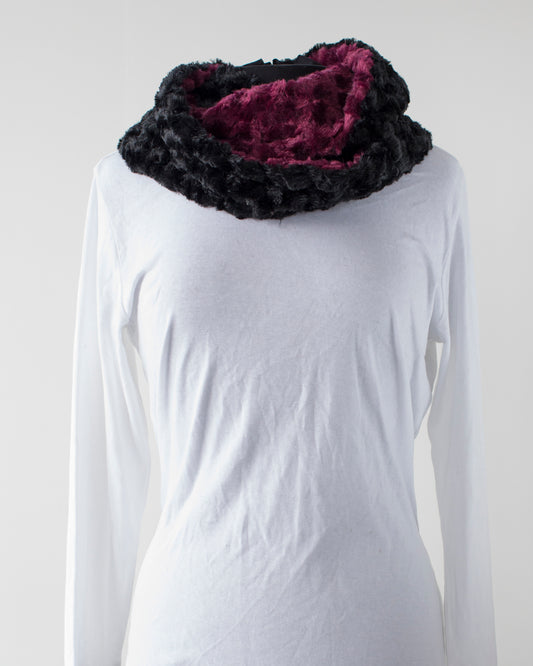 Burgundy & Black Infinity Scarf