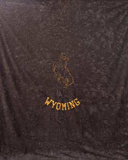 Double Chocolate Marble Wyoming Name Blanket