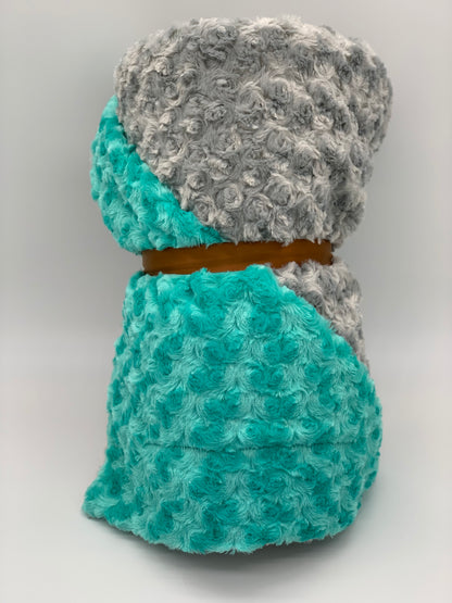 Rose Silver & Teal Blanket