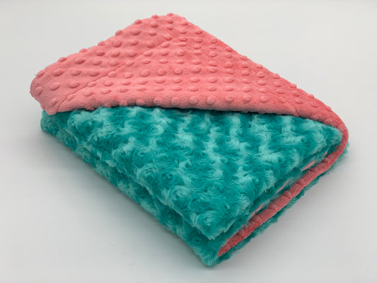 Rose Teal & Coral Baby Blanket