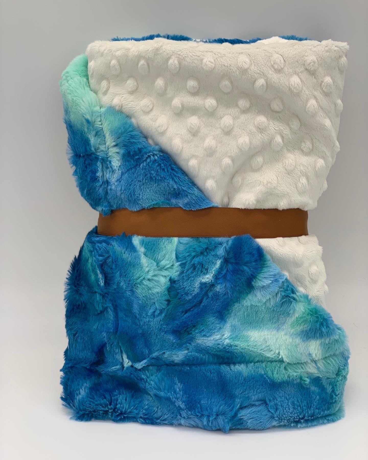 Blue Glow & Ivory Baby Blanket